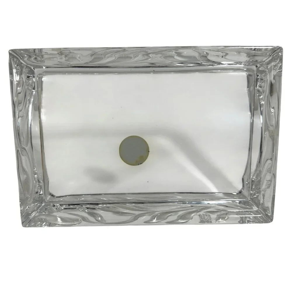Princess House 24% Lead Crystal Memo Pad Holder Retired + Original Paper